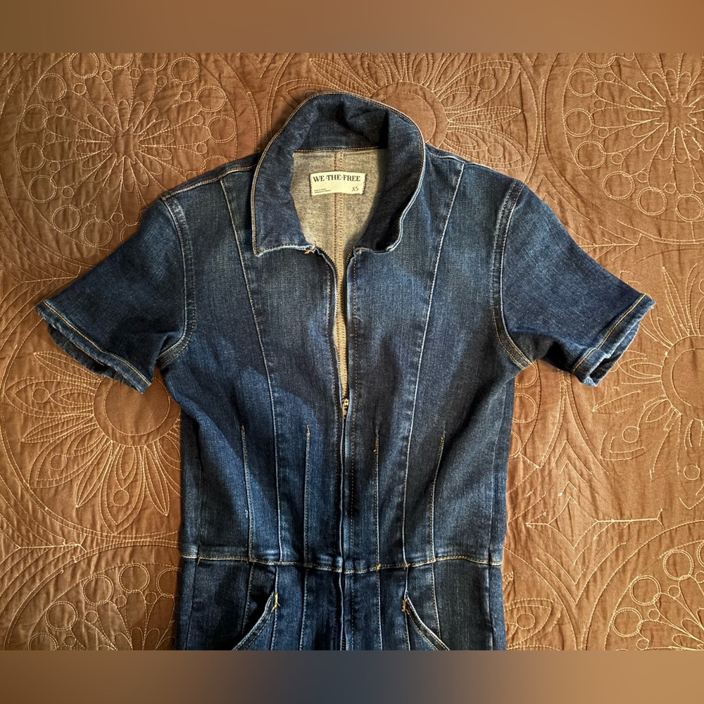 Free people denim jumpsuit